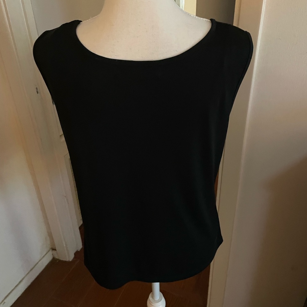 Amanda Smith black basic tank top Size medium polyester round neck sleeveless - Picture 6 of 11